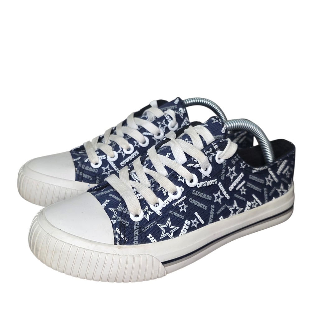 Dallas Cowboys Sneakers Womens 7 Blue White Canvas NFL Shoes FOCO